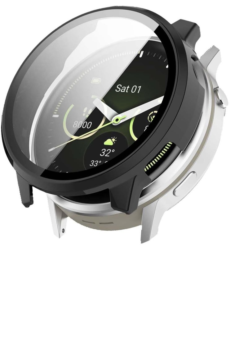 Case for Garmin Venu4 45MM Smartwatch, Tempered Glass+ Hard PC Cover, Coverage Protective Bumper Case Compatible with Garmin Venu 4 Protector Accessories (Black) - Image 1