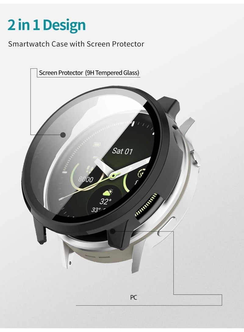 Case for Garmin Venu4 45MM Smartwatch, Tempered Glass+ Hard PC Cover, Coverage Protective Bumper Case Compatible with Garmin Venu 4 Protector Accessories (Black) - Image 3