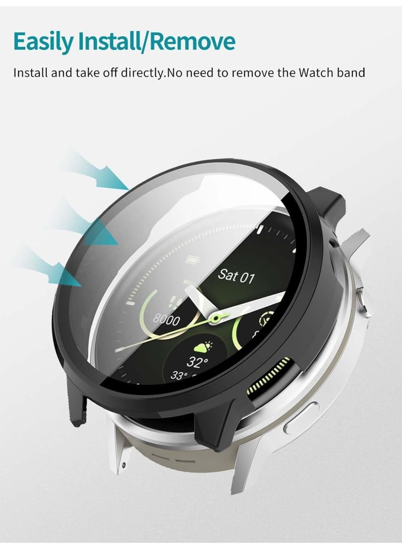 Case for Garmin Venu4 45MM Smartwatch, Tempered Glass+ Hard PC Cover, Coverage Protective Bumper Case Compatible with Garmin Venu 4 Protector Accessories (Black) - Image 4