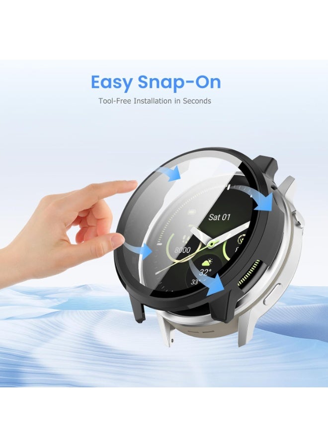 Case for Garmin Venu4 45MM Smartwatch, Tempered Glass+ Hard PC Cover, Coverage Protective Bumper Case Compatible with Garmin Venu 4 Protector Accessories (Black) - Image 5