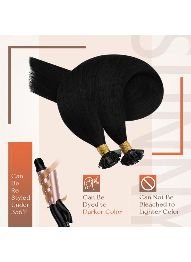 Sunny Hair Black Keratin Flat Tip Extensions - Jet Black Remy Human Hair - Silky Straight, 50g/pack, 22inch  - Image 5