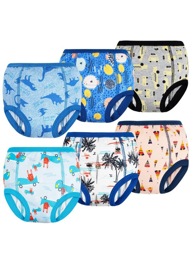 MooMoo Baby Potty Training Underwear for Boys Absorbent Cotton Training Pants Washable and Reusable 2T-7T 6 Packs - Image 1