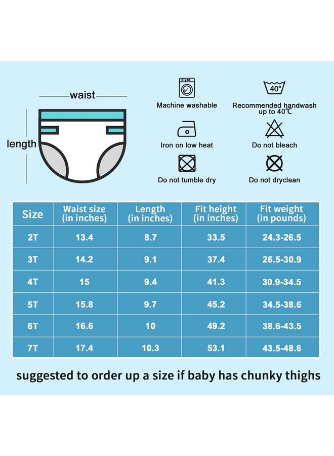 MooMoo Baby Potty Training Underwear for Boys Absorbent Cotton Training Pants Washable and Reusable 2T-7T 6 Packs - Image 2