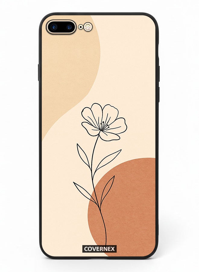 Covernex Apple iPhone 7 Plus Protective Case Cover Printed Featuring Minimalist Wildflower Sketch - Image 2