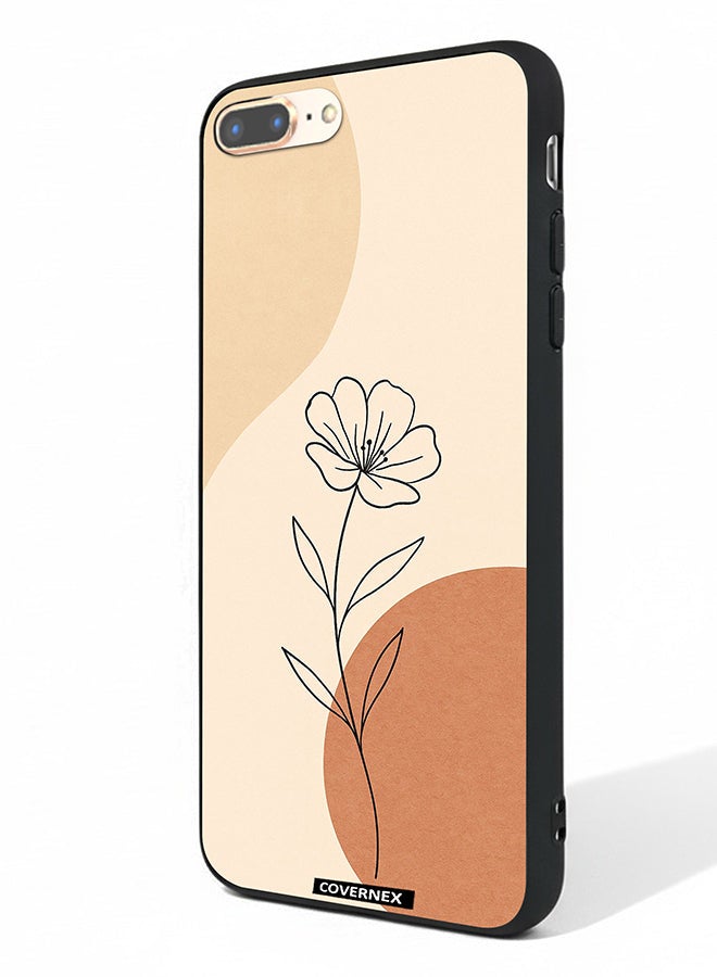 Covernex Apple iPhone 7 Plus Protective Case Cover Printed Featuring Minimalist Wildflower Sketch - Image 1