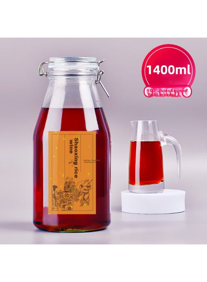 Scybe Infusion Bottle, Sealed Jar, Alcohol Infusion Container, Glass Sealed Jar, Liquor Infusion Bottle, Empty Bottle, Weida 1400ml - Image 1