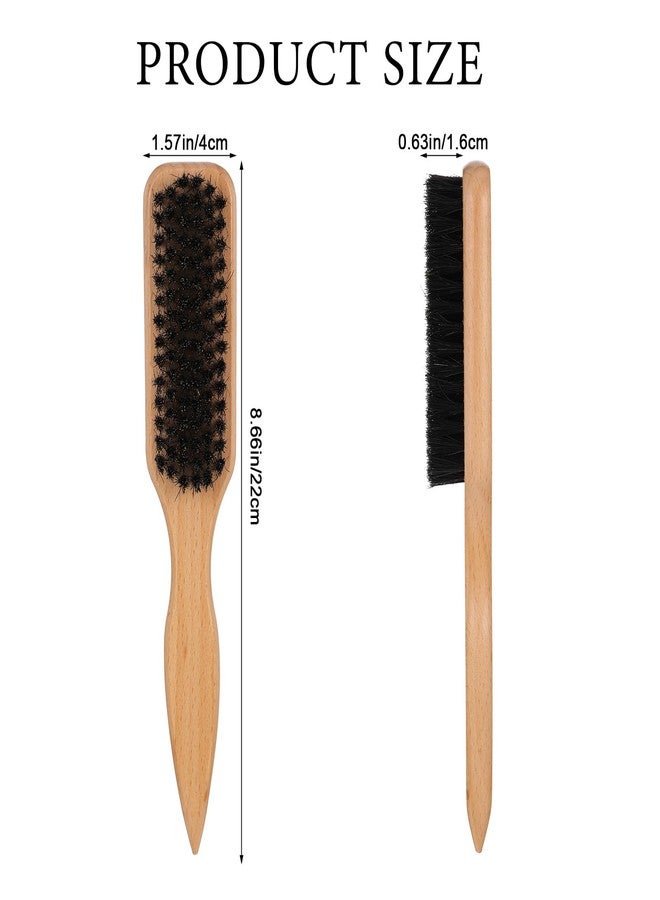 Kifmurase 100% Boar Bristle Slick Back Hair Brush, Thick Bristles with Beech Handle for Smooth Sleek Styles, Stiff Reinforced Boar Hairbrush for Parting Backcombing Sectioning Edge Control Flyaways - Image 2