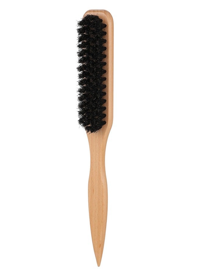 Kifmurase 100% Boar Bristle Slick Back Hair Brush, Thick Bristles with Beech Handle for Smooth Sleek Styles, Stiff Reinforced Boar Hairbrush for Parting Backcombing Sectioning Edge Control Flyaways - Image 1