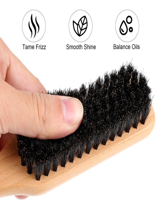Kifmurase 100% Boar Bristle Slick Back Hair Brush, Thick Bristles with Beech Handle for Smooth Sleek Styles, Stiff Reinforced Boar Hairbrush for Parting Backcombing Sectioning Edge Control Flyaways - Image 3