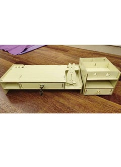 fashionhome Wooden Small Monitor Stand Workspace Organizer  - Image 2