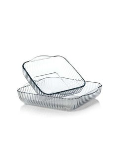 Borcam Brocam 2-Piece Square Pyrex Heat-Resistant Glass Tray Set, 2 Sizes, Made in Turkey  - Image 2