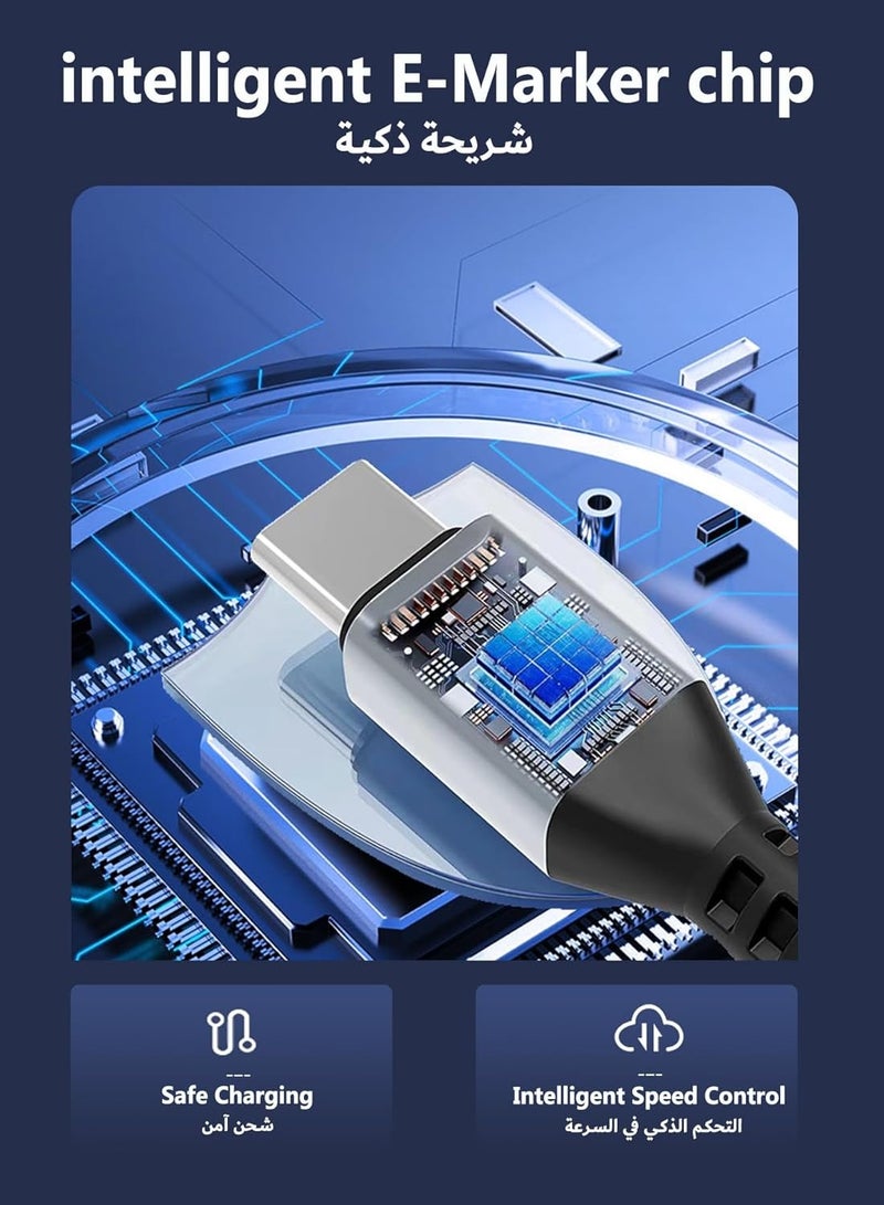 GUDOO USB C Cable 2M Braided 100W Power Delivery PD Fast charge Cable USB C to USB C Charging PD 5A E-Marker for iPhone, Laptop, MacBook, iPad Pro, Galaxy, and Type-C Devices  - Image 2