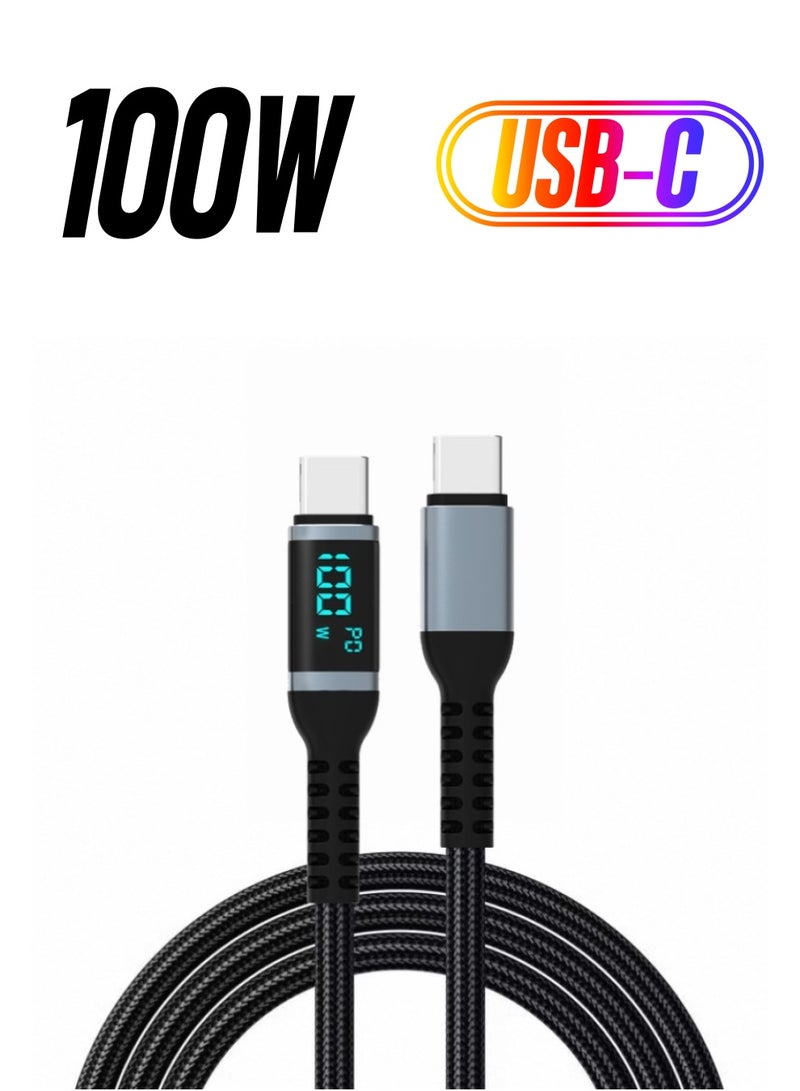 GUDOO USB C Cable 2M Braided 100W Power Delivery PD Fast charge Cable USB C to USB C Charging PD 5A E-Marker for iPhone, Laptop, MacBook, iPad Pro, Galaxy, and Type-C Devices  - Image 1