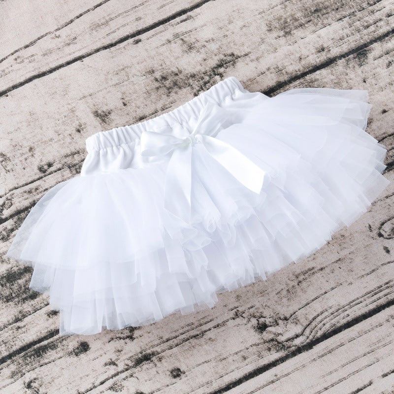 Cute Mesh Tutu Skirt for Girls White 