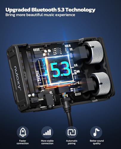 Nulaxy Bluetooth 5.3 Car Adapter with Air Vent Installation & DSP Noise Cancellation, QC3.0 & Type-C PD Car Charger Wireless FM Radio Transmitter Supports Bass & Treble Boost - Image 3
