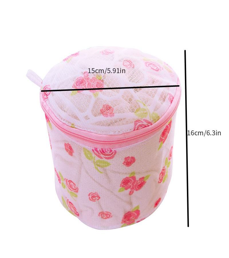 1pc High Quality White Bra Underwear Washing Bag With Bracket Laundry Net Folding Mesh Bag - Image 3