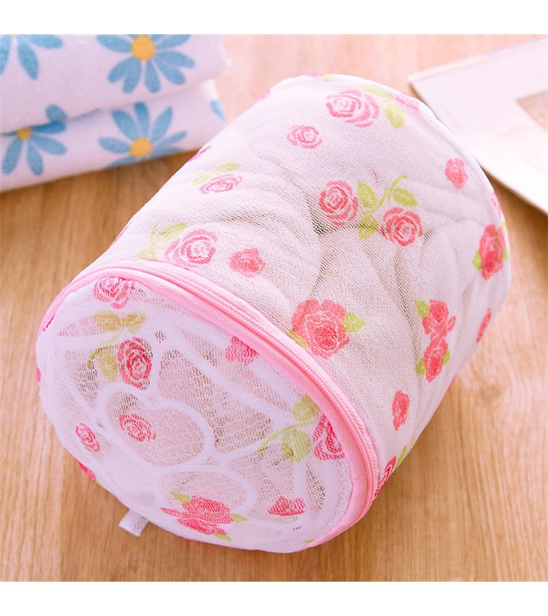 1pc High Quality White Bra Underwear Washing Bag With Bracket Laundry Net Folding Mesh Bag - Image 2