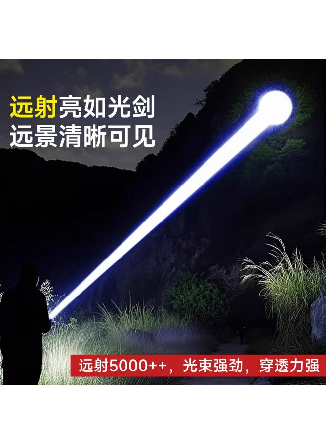 Aux High-power Flashlight Outdoor Super Bright Long-range Durable Home Property Military Cycling Emergency Light - Image 2