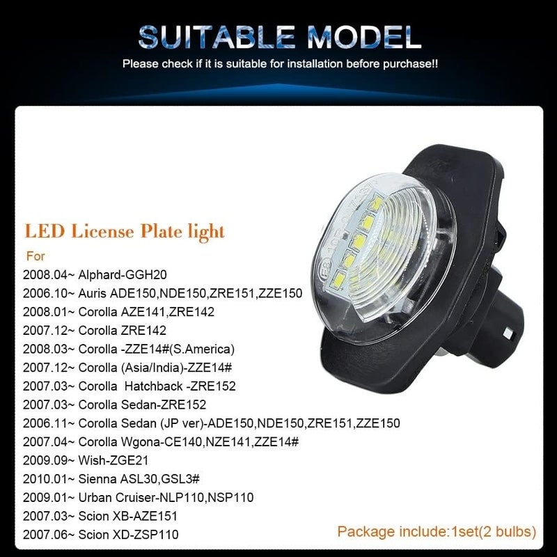DEMULAX LED License Plate Lights for Toyota Models - Image 3