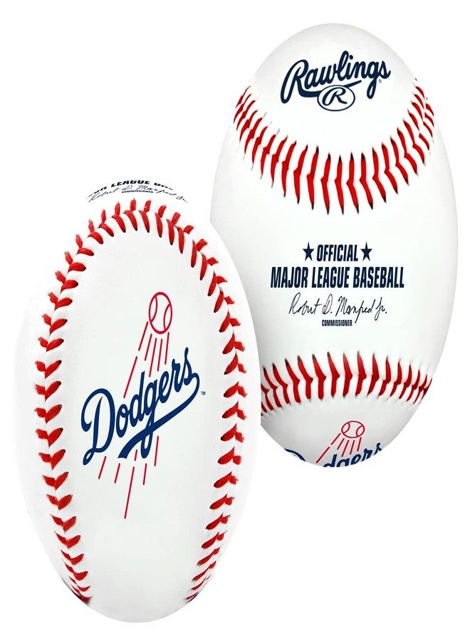 Rawlings MLB Los Angeles Dodgers Team Logo Baseball, White, 1 - Image 1