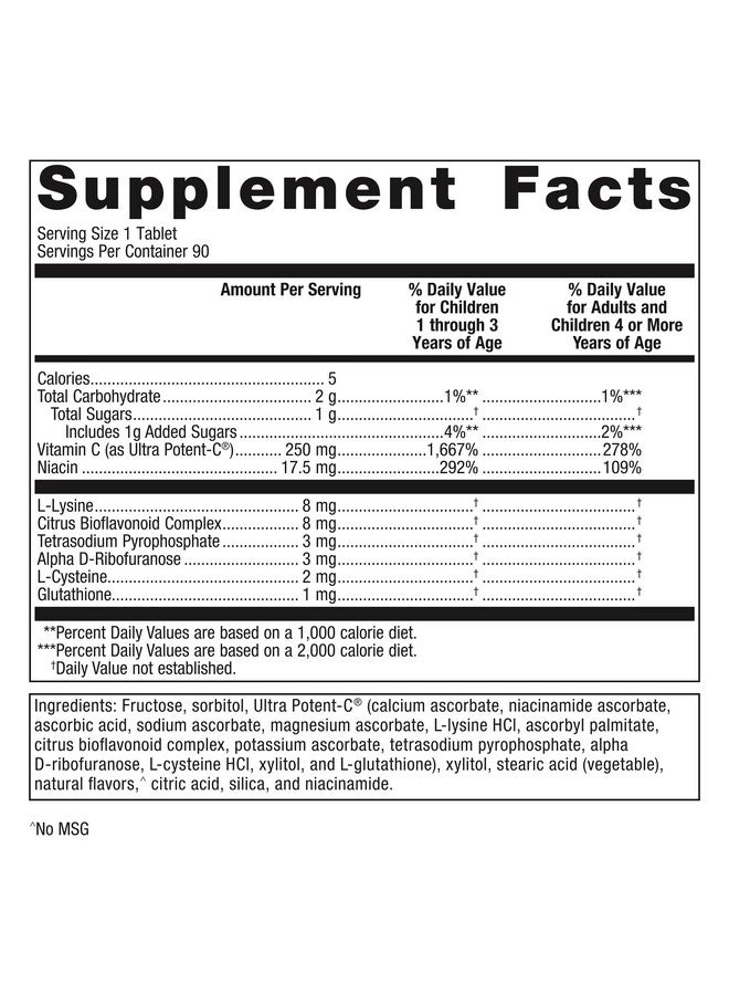 ميتاجينكس أقراص ميتاجينيكس ألترا بوتنت-سي® للمضغ - فيتامين سي - أقراص قابلة للمضغ بنكهة البرتقال لدعم المناعة* | 90 قرصًا - Image 1