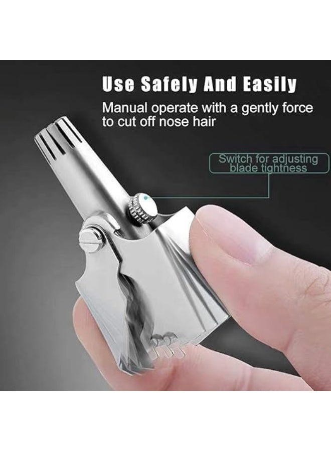 Jmcall JMC Manual Nose & Ear Hair Clipper Trimmer – Stainless Steel Painless Trimmer with Storage Case & Cleaning Brush (Travel-Friendly) - Image 2