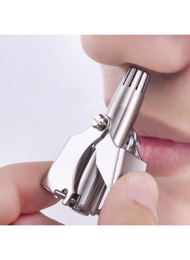 Jmcall JMC Manual Nose & Ear Hair Clipper Trimmer – Stainless Steel Painless Trimmer with Storage Case & Cleaning Brush (Travel-Friendly) - Image 1