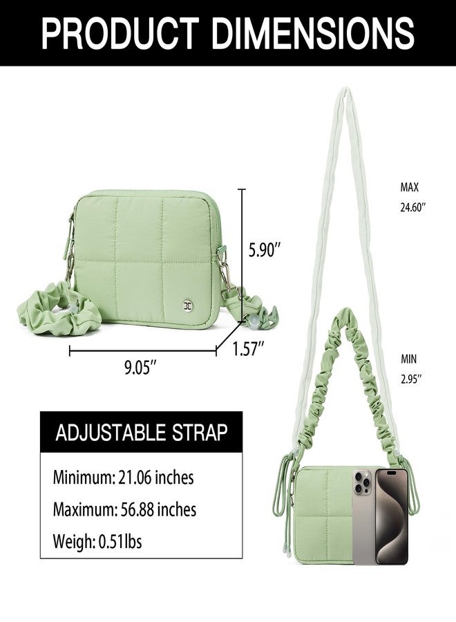 Telena Crossbody Bags for Women Crossbody Purse Lightweight Puffer Shoulder Bag for Travel Aqua Green - Image 3
