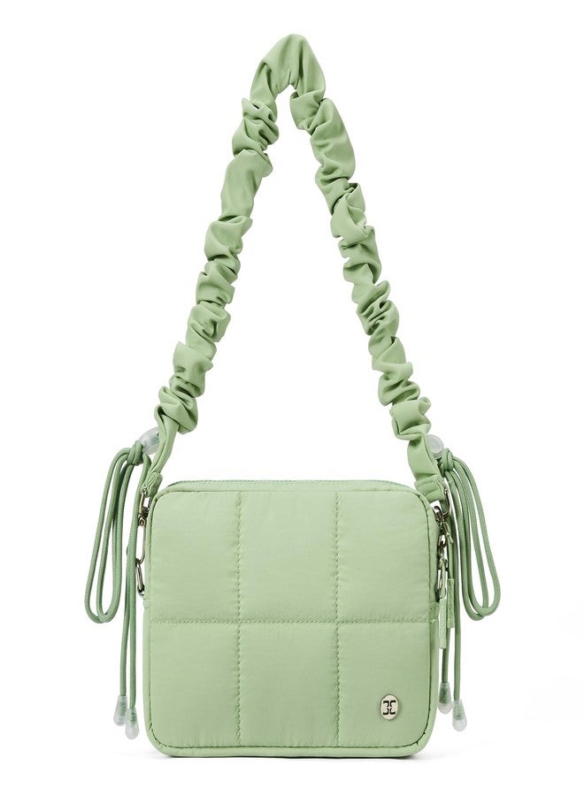 Telena Crossbody Bags for Women Crossbody Purse Lightweight Puffer Shoulder Bag for Travel Aqua Green - Image 1