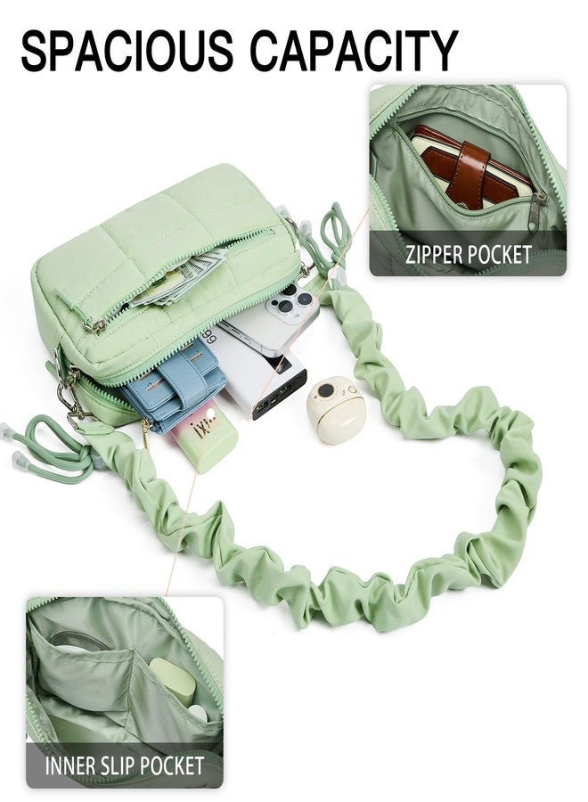 Telena Crossbody Bags for Women Crossbody Purse Lightweight Puffer Shoulder Bag for Travel Aqua Green - Image 2