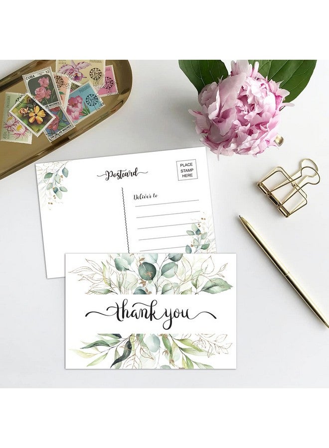 EKSPLODI 50 Thank You Postcards, Rustic Greenery, Thank You Note Card For Weddings, Receptions, Baby Or Bridal Showers, Birthdays, Parties,Holiday, Retirement. - Image 2
