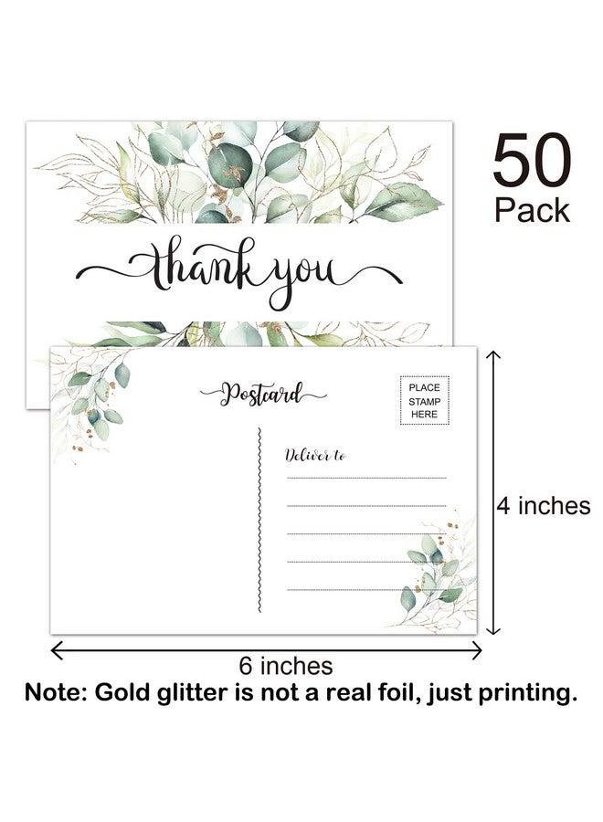 EKSPLODI 50 Thank You Postcards, Rustic Greenery, Thank You Note Card For Weddings, Receptions, Baby Or Bridal Showers, Birthdays, Parties,Holiday, Retirement. - Image 3
