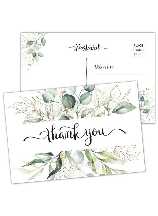 EKSPLODI 50 Thank You Postcards, Rustic Greenery, Thank You Note Card For Weddings, Receptions, Baby Or Bridal Showers, Birthdays, Parties,Holiday, Retirement. - Image 1
