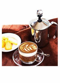 Y&D Manual Milk Frother, 14-Ounce/400ml,304 Stainless Steel Hand Pump Foamer, Handheld Frothing Pitchers DIY Fancy Coffee Cream Foamer Creamer  - Image 3
