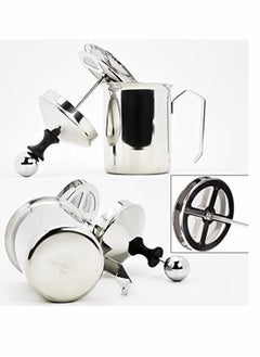 Y&D Manual Milk Frother, 14-Ounce/400ml,304 Stainless Steel Hand Pump Foamer, Handheld Frothing Pitchers DIY Fancy Coffee Cream Foamer Creamer  - Image 2