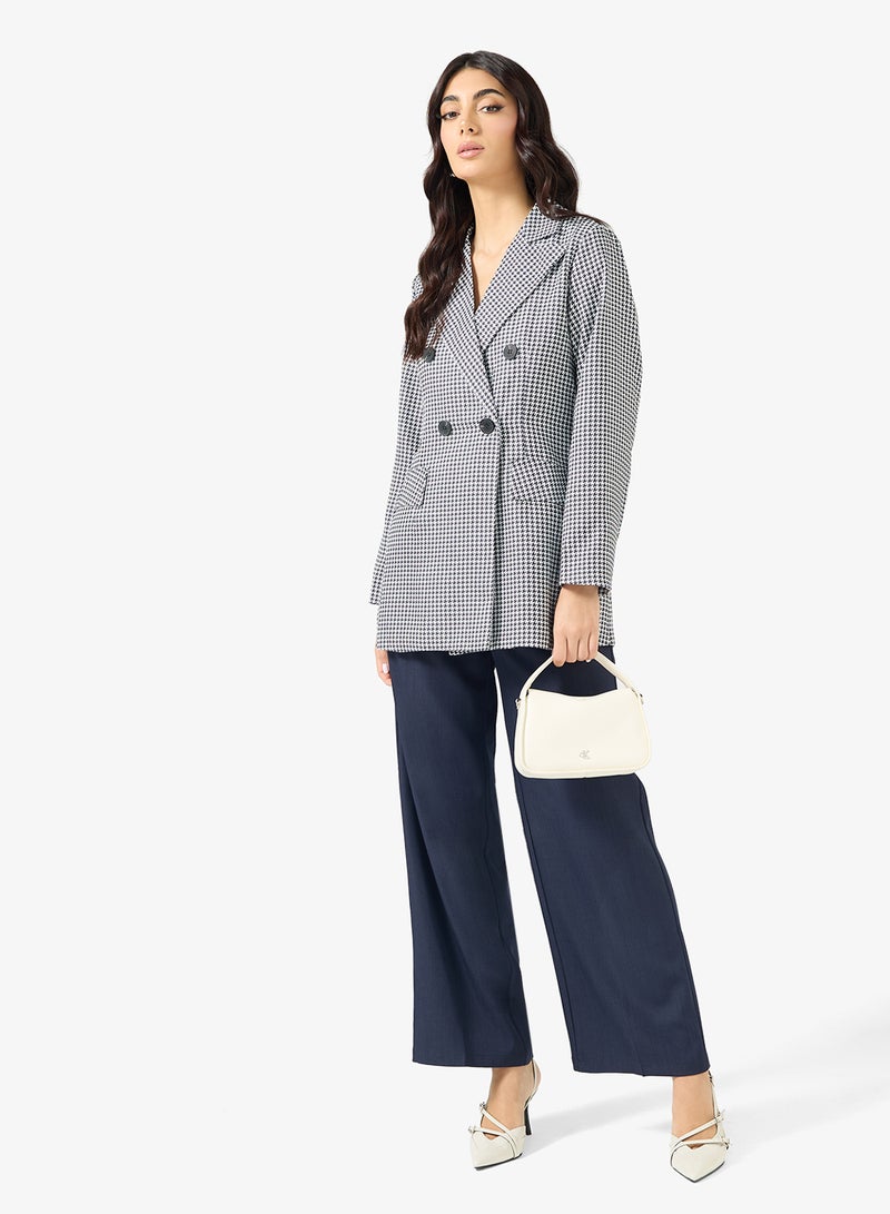 ELLA Check Print Blazer - Image 4