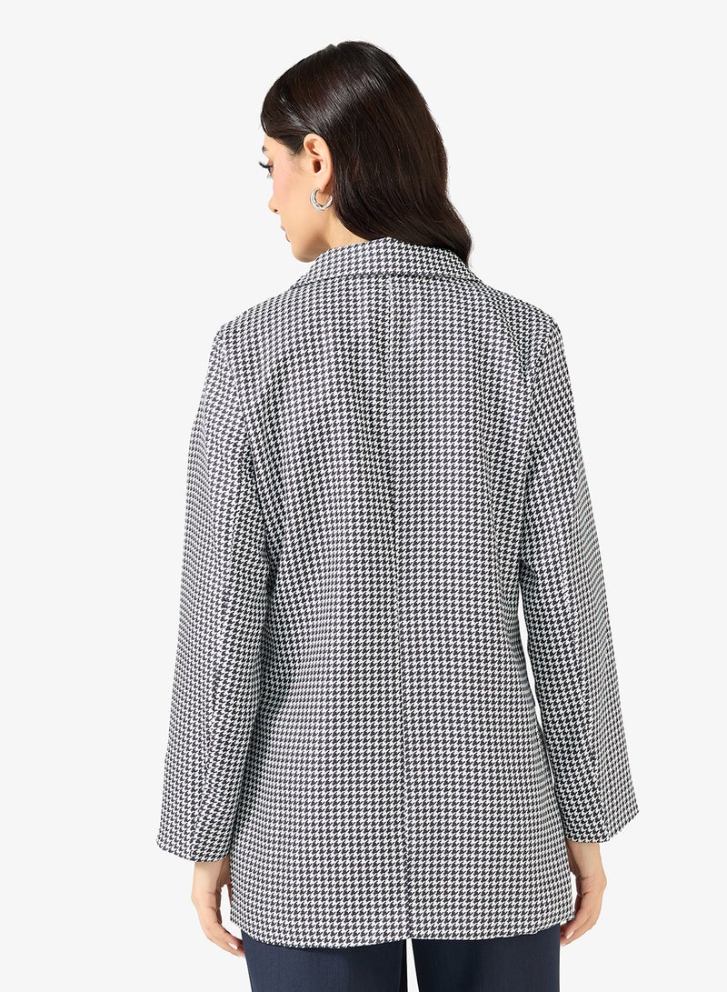 ELLA Check Print Blazer - Image 2