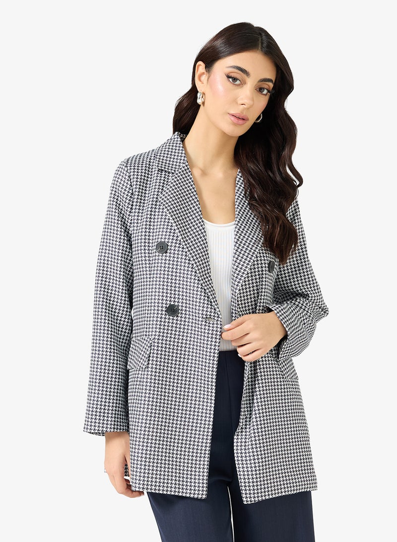 ELLA Check Print Blazer - Image 1