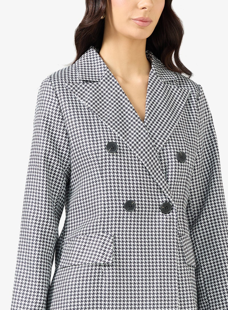 ELLA Check Print Blazer - Image 3