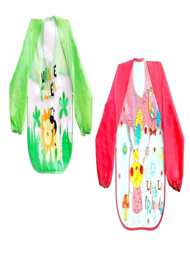 Aplam Chaplam Baby Feeding Bib | Baby Bibs/Apron Cute Multi Print | Baby Waterproof Bib Set | Baby Laliya Bibs for Babies (red-Green) - Image 1