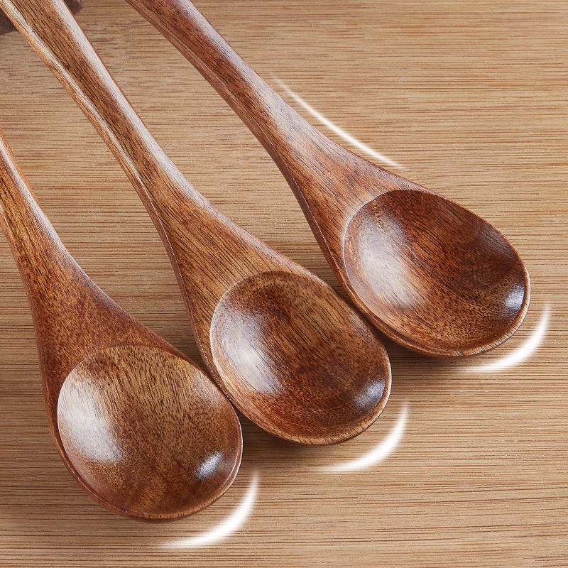 Sevensun Small Wooden Teaspoon, 6pcs Serving Wooden Utensils For Cooking, Condiments, Honey, Spoons For Daily Use - Image 3
