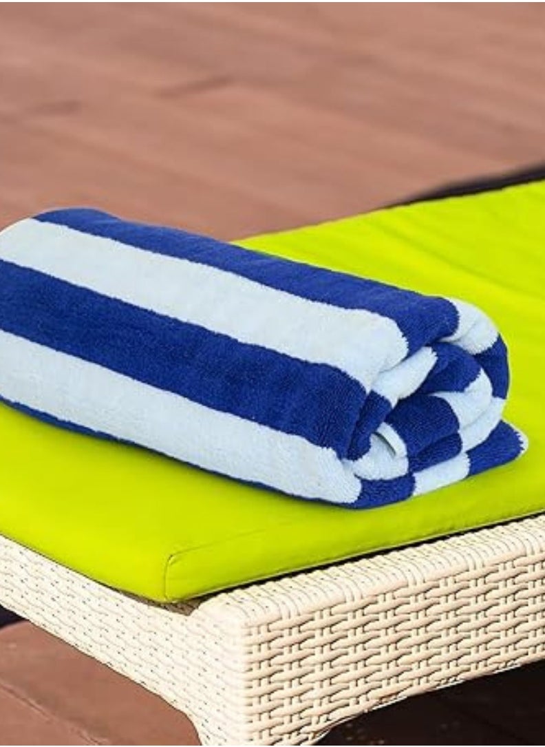 Pearl Coast International 4 Pieces Luxury Oversized Beach Towel Set Pack of 4 90x180cm Extra Large Premium Cotton 550 GSM Ultra Soft and Highly Absorbent Pool Cabana Stripe Hotel And Spa Quality Towels Blue and White Stripe  - Image 3