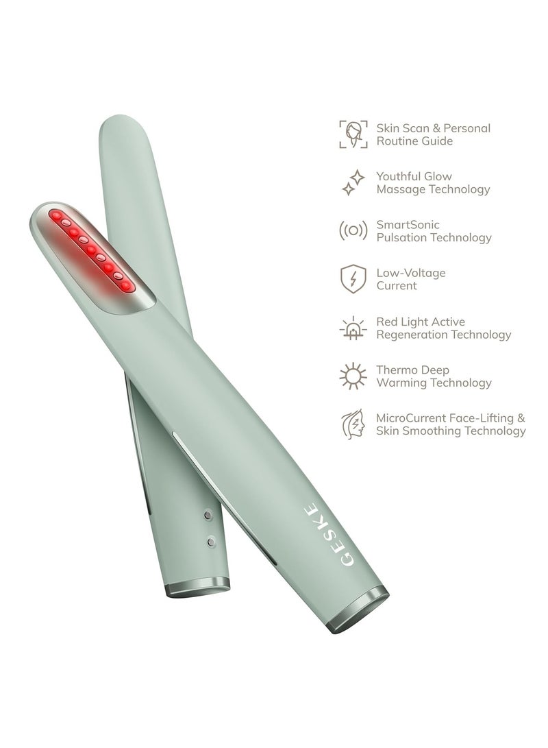 GESKE Skin Firming Wall | 7 in 1 | Anti-Ageing | Microcurrent Facelift | Reduces Aging | Advanced Facial Firmer | Red LED Light Technology, Green - Image 4