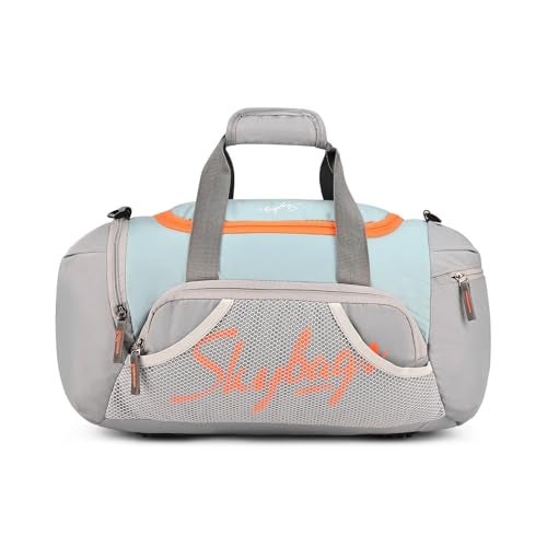Skybags Athletix Unisex Gym Duffle Bag | 28L Travel Duffel for Men & Women | Lightweight Sports & Fitness Bag with Shoulder Strap (Grey) - Image 1