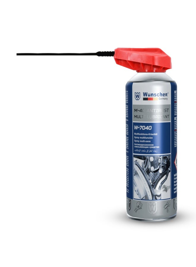 ونشر بخاخ التشحيم متعدد الأغراض Wunscher W-7040 (سعة 400 مل) - بخاخ صيانة مانع للصدأ، ومزلق متغلغل للأقفال والمفصلات والسلاسل والبراغي والأدوات والأجزاء الميكانيكية؛ منظف طارد للرطوبة وحل لحماية المعادن من التآكل. - Image 3
