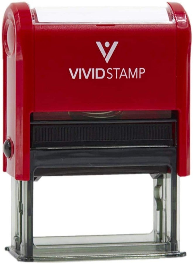 فيفيد ستامب يرجى الملاحظة: ختم مطاطي ذاتي التحبير (حبر أحمر) - متوسط الحجم، عنوان جديد - Image 1