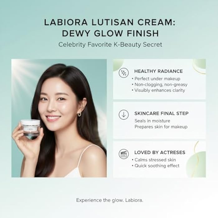 LABIORA Lutisan Facial Moisturizer - Lutein, Niacinamide & Natural Extracts Daily Cream for Face with Soothing & Cooling Care with Hydration, and Gentle Skin Support K-Beauty (1.69 fl. oz/50ml) - Image 2