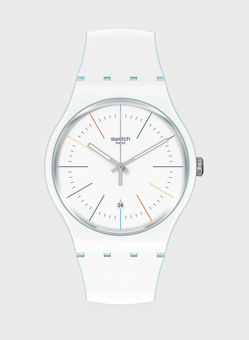 Swatch White Layered Analog Watch