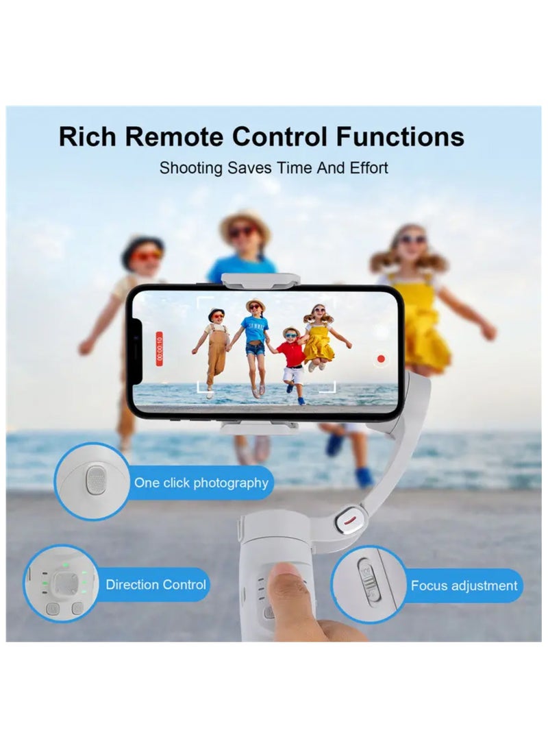 3-axis smartphone gimbal stabilizer with a tripod is a device designed to help users capture smooth, stable video footage with their smartphones.