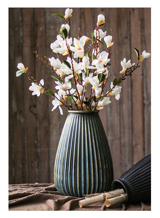 ZCM-HAPPY medium  classic ribbed/striped oval design Living Room Flower Vase ,Kitchen Living Room Centerpieces Office Desk, Fit for Holding Dried Flowers  - Image 3